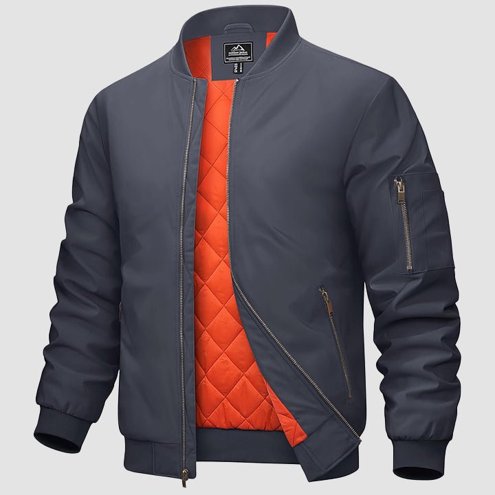 Men's Bomber Jacket – Casual Zip - Up Windbreaker - veyora