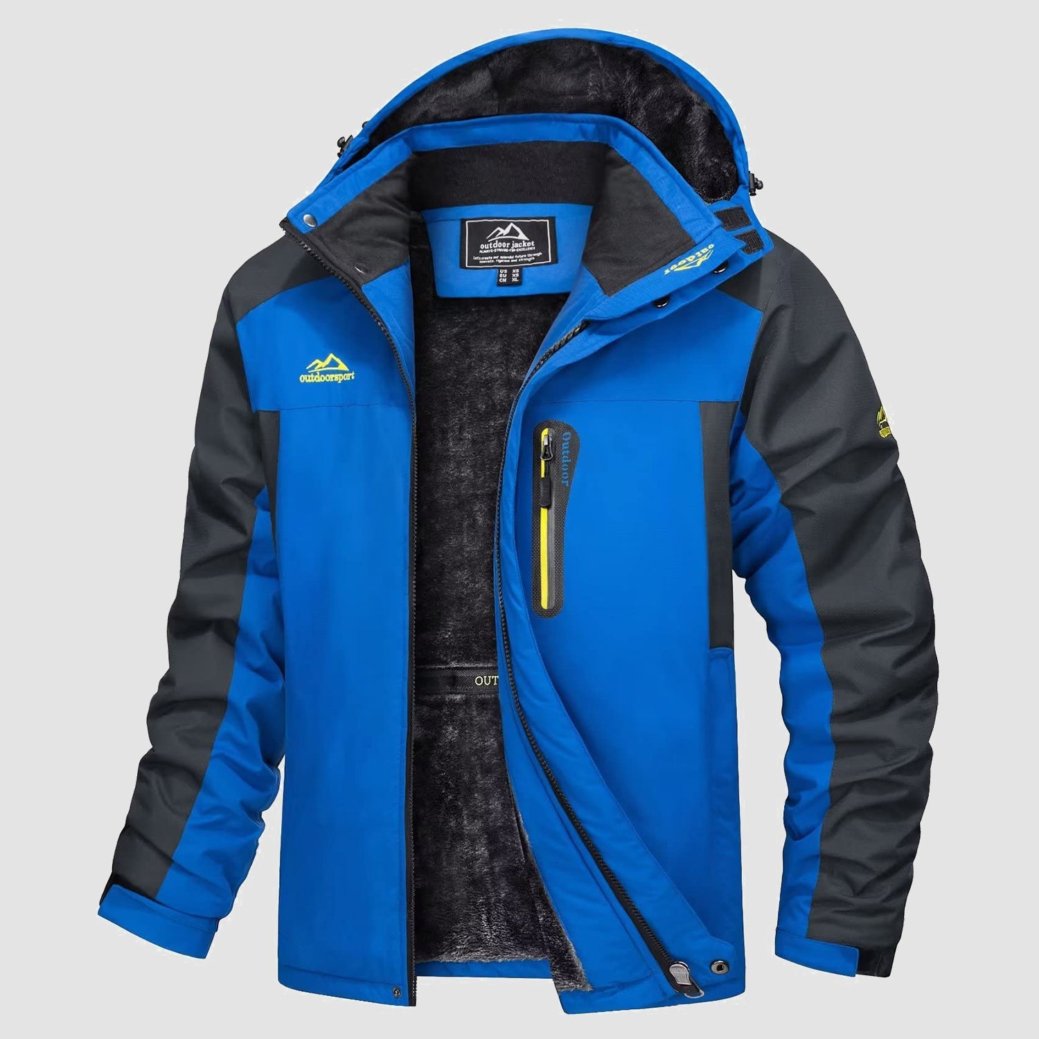 Men's Water Resistant Ski Jacket - Fleece Lined Parka - veyora