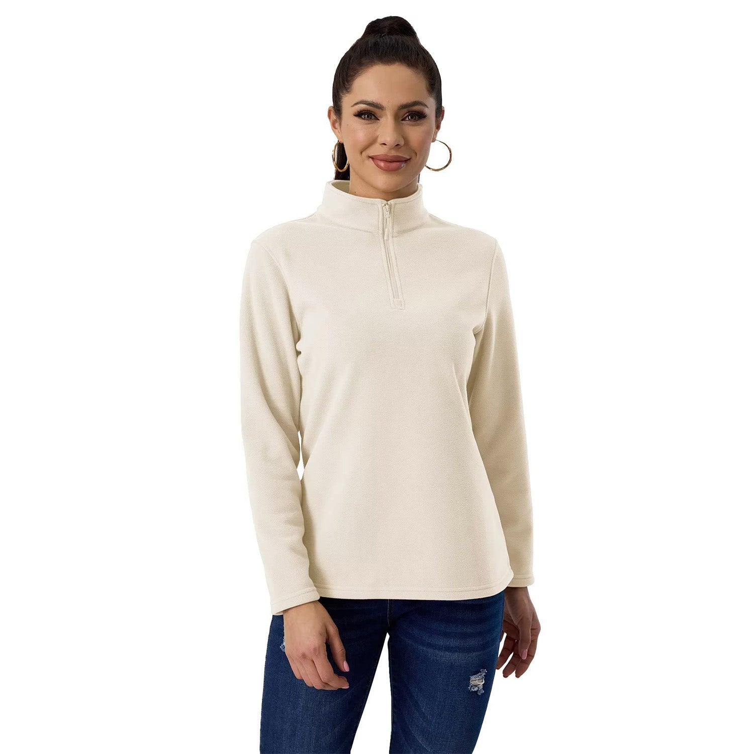Women's 1/4 Zip Fleece Pullover - Athletic & Warm