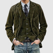 Stylish Vintage Blazer and Vest Set - veyora