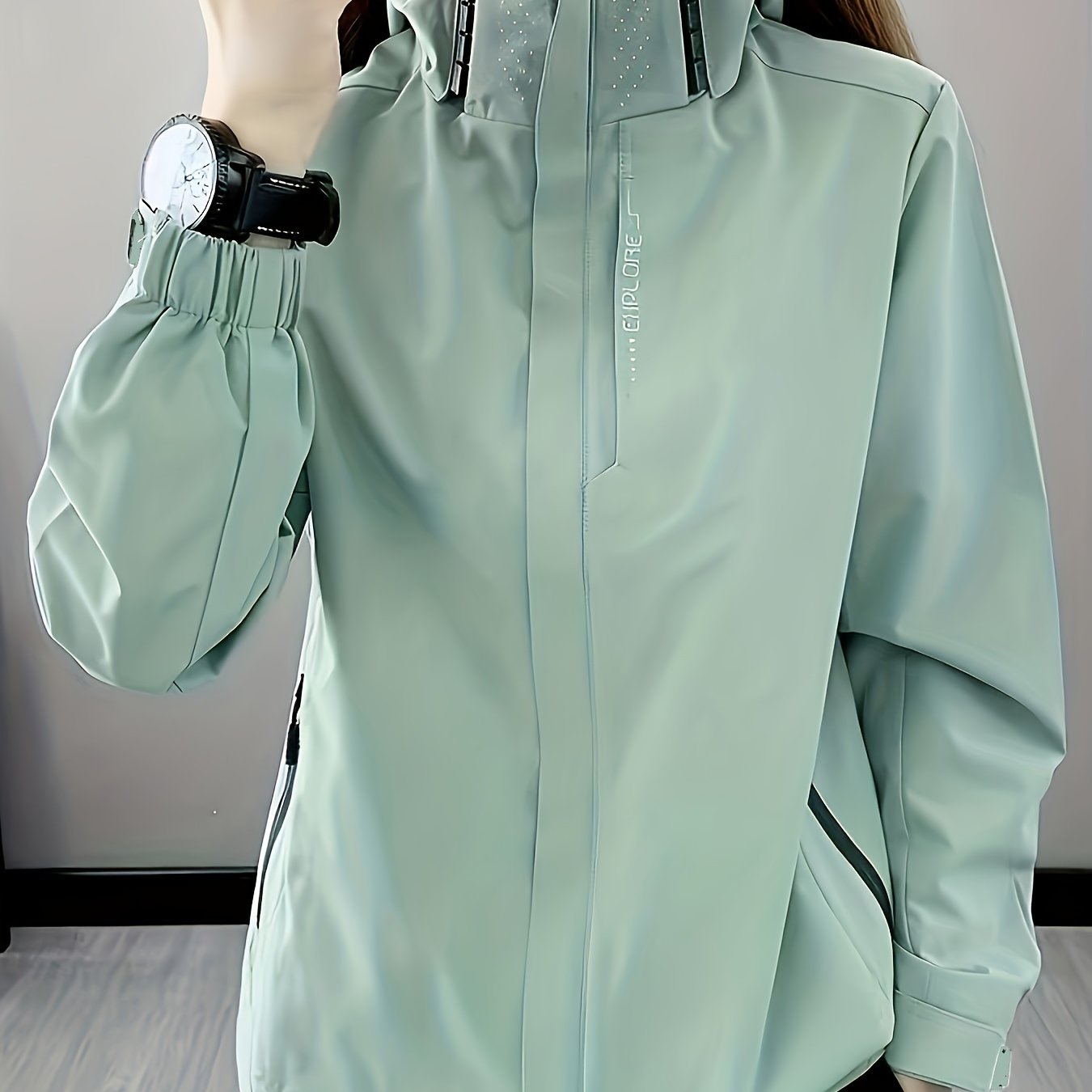 Women's Lightweight Windproof Hooded Jacket - Breathable, Comfortable Outdoor Coat for Fall & Winter Activities, Purple, Zip - Up Design with Pockets, Perfect for Hiking & Casual Wear - veyora