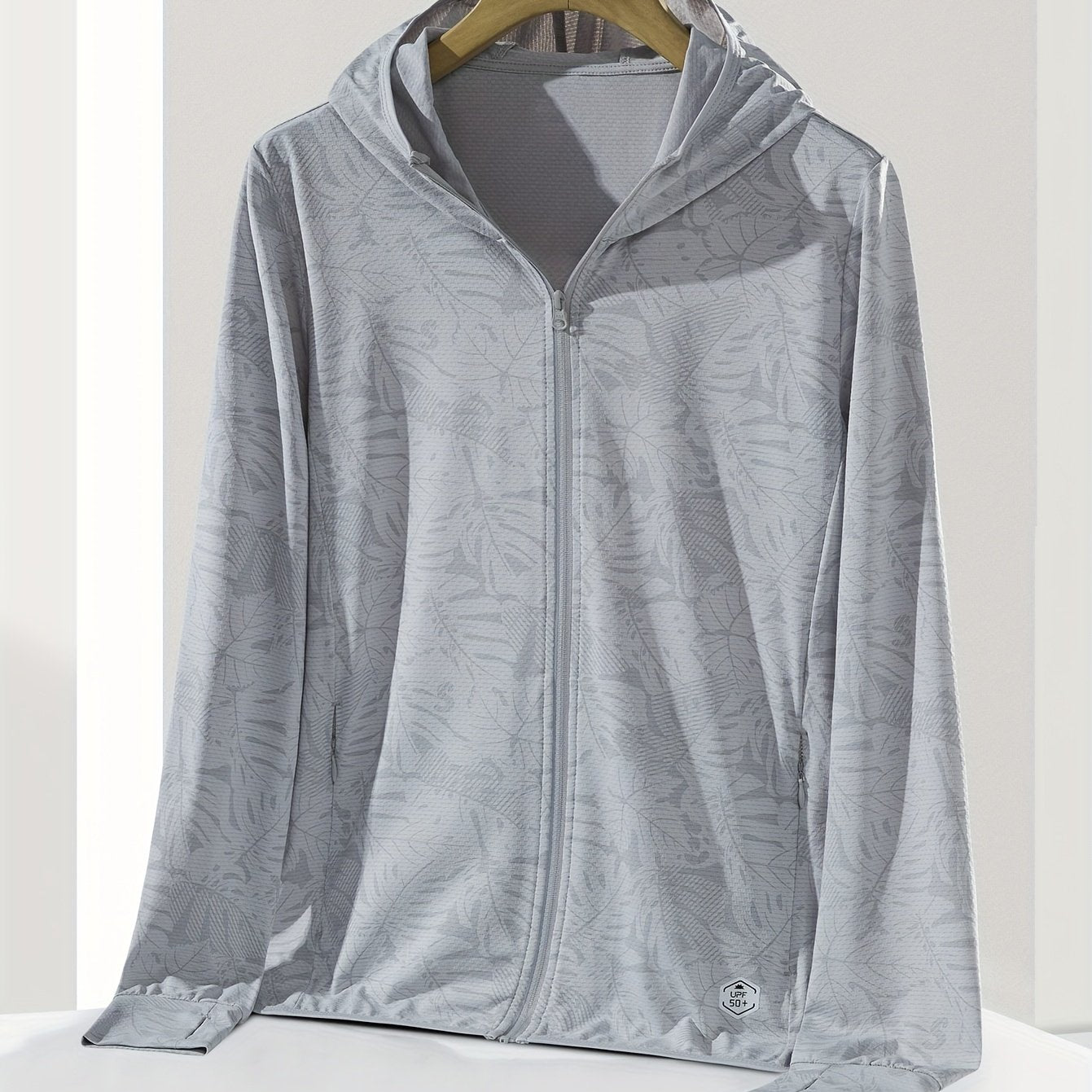 Women's Sports Jacket, Fashionable Maple Leaf Print, Stretchable, Hooded, Quick - Dry Coat - veyora