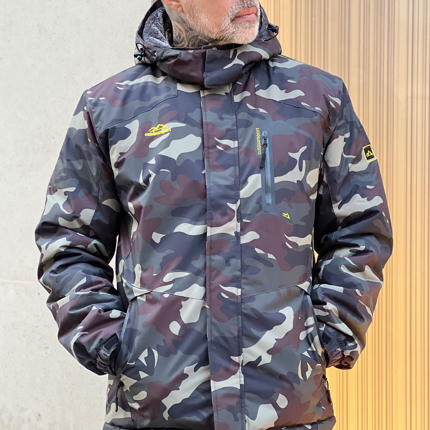 Men's Water - Repellent Winter Ski Jacket with Fleece Lining - veyora