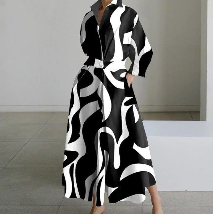Elegant Printed Maxi Dress - veyora
