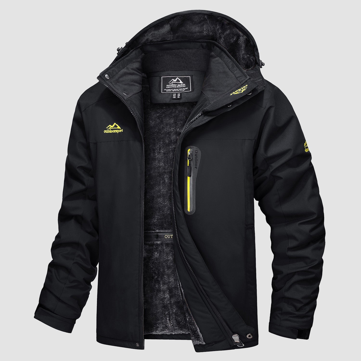 Men's Water Resistant Ski Jacket - Fleece Lined Parka - veyora