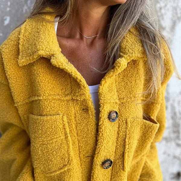 Stylish Short Wool Jacket with Lapels - veyora