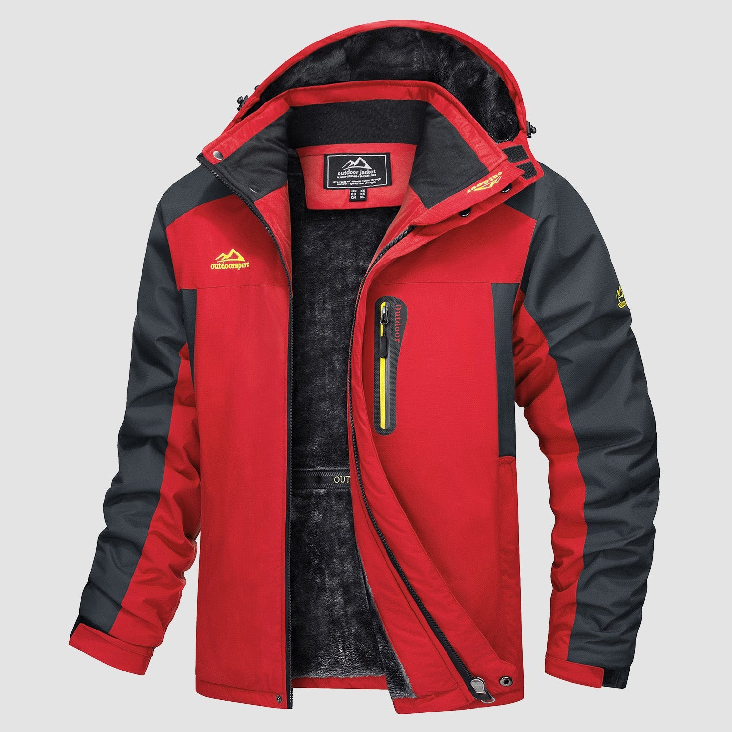 Men's Water Resistant Ski Jacket - Fleece Lined Parka - veyora