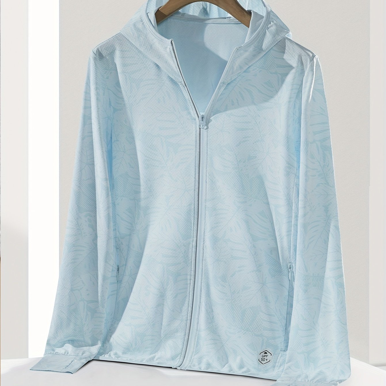 Women's Sports Jacket, Fashionable Maple Leaf Print, Stretchable, Hooded, Quick - Dry Coat - veyora