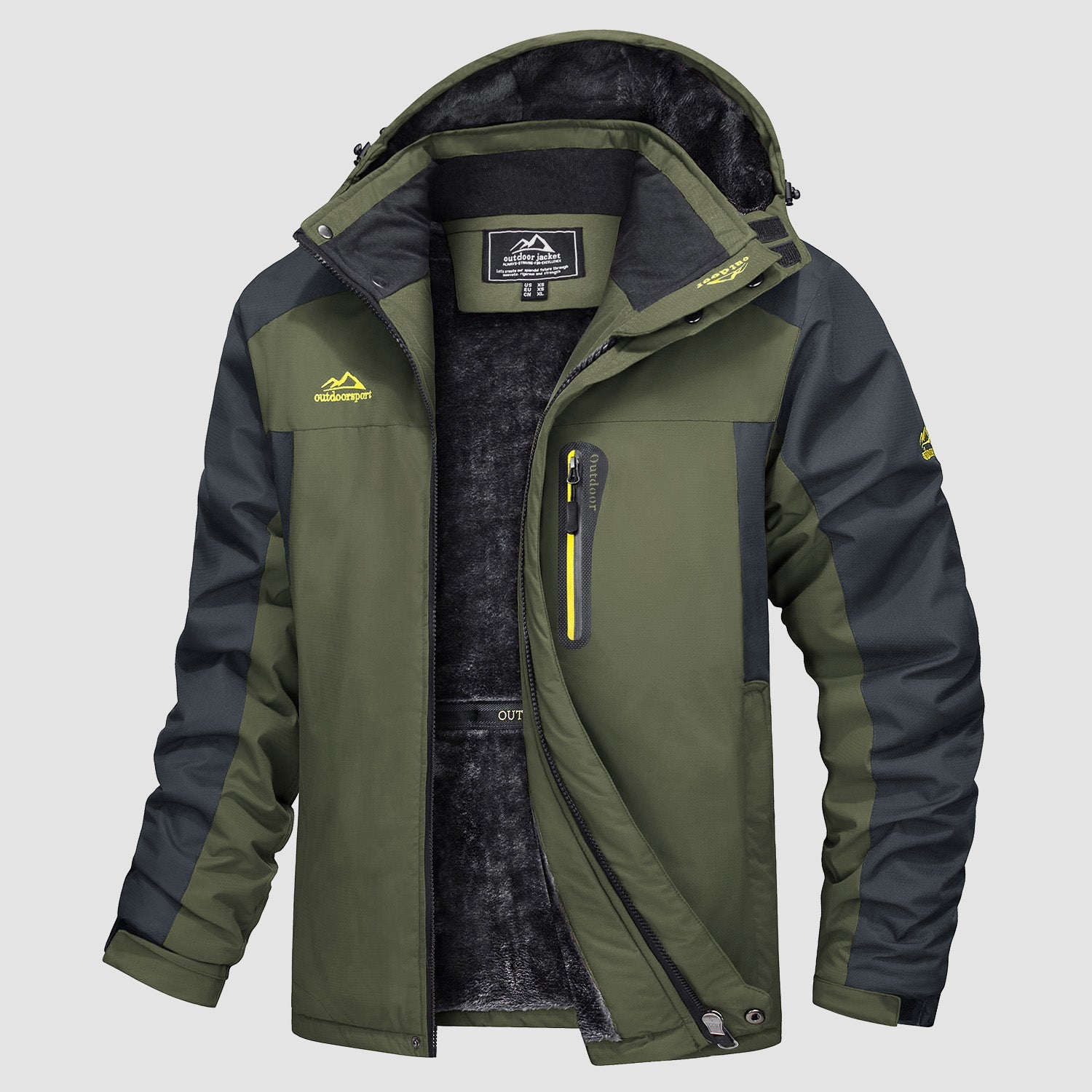 Men's Water Resistant Ski Jacket - Fleece Lined Parka - veyora