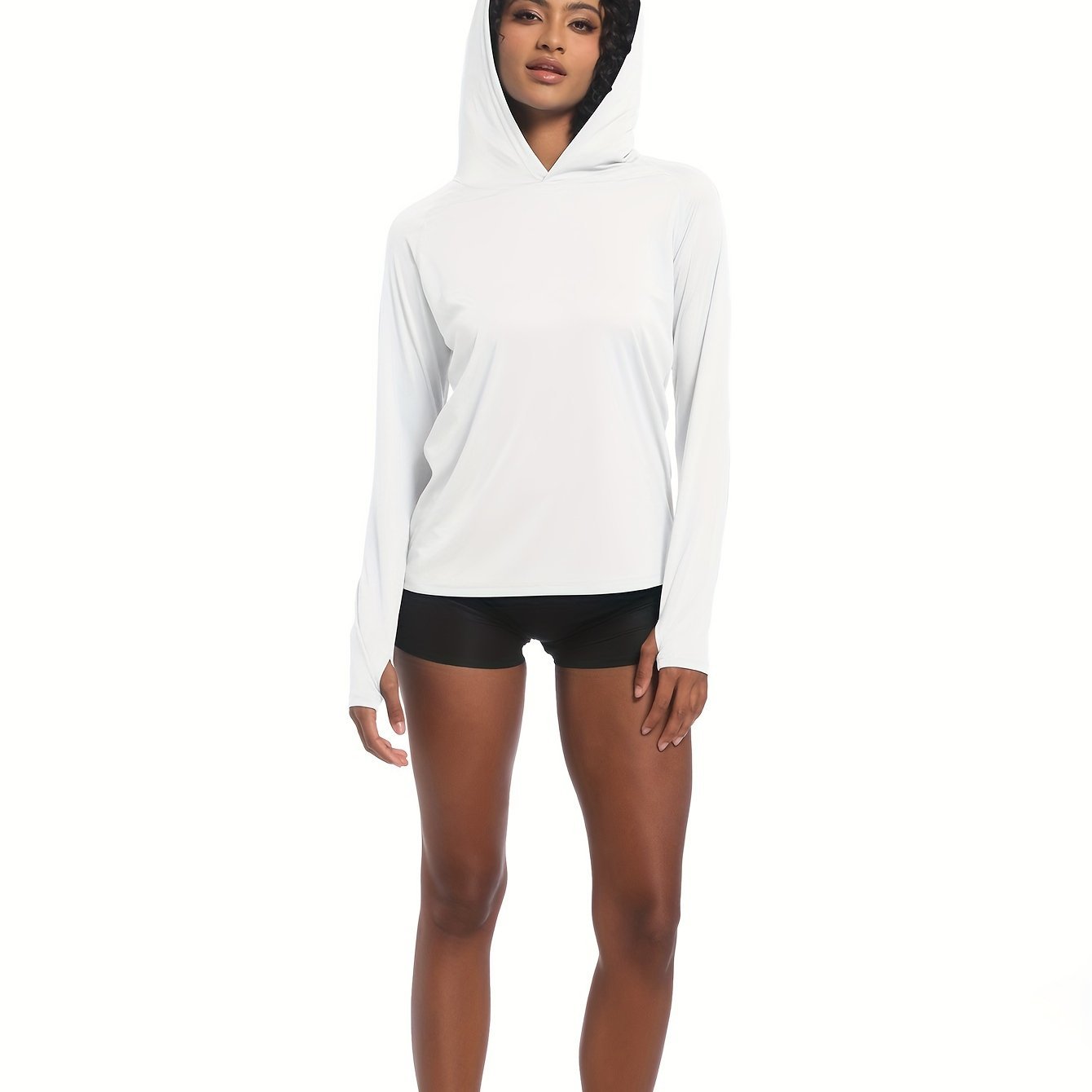 Women's Lightweight Long Sleeve Hoodie for Sun Protection - Ideal for Hiking and Fishing, Outdoor Casual Shirt, Polyester, Machine Washable - veyora
