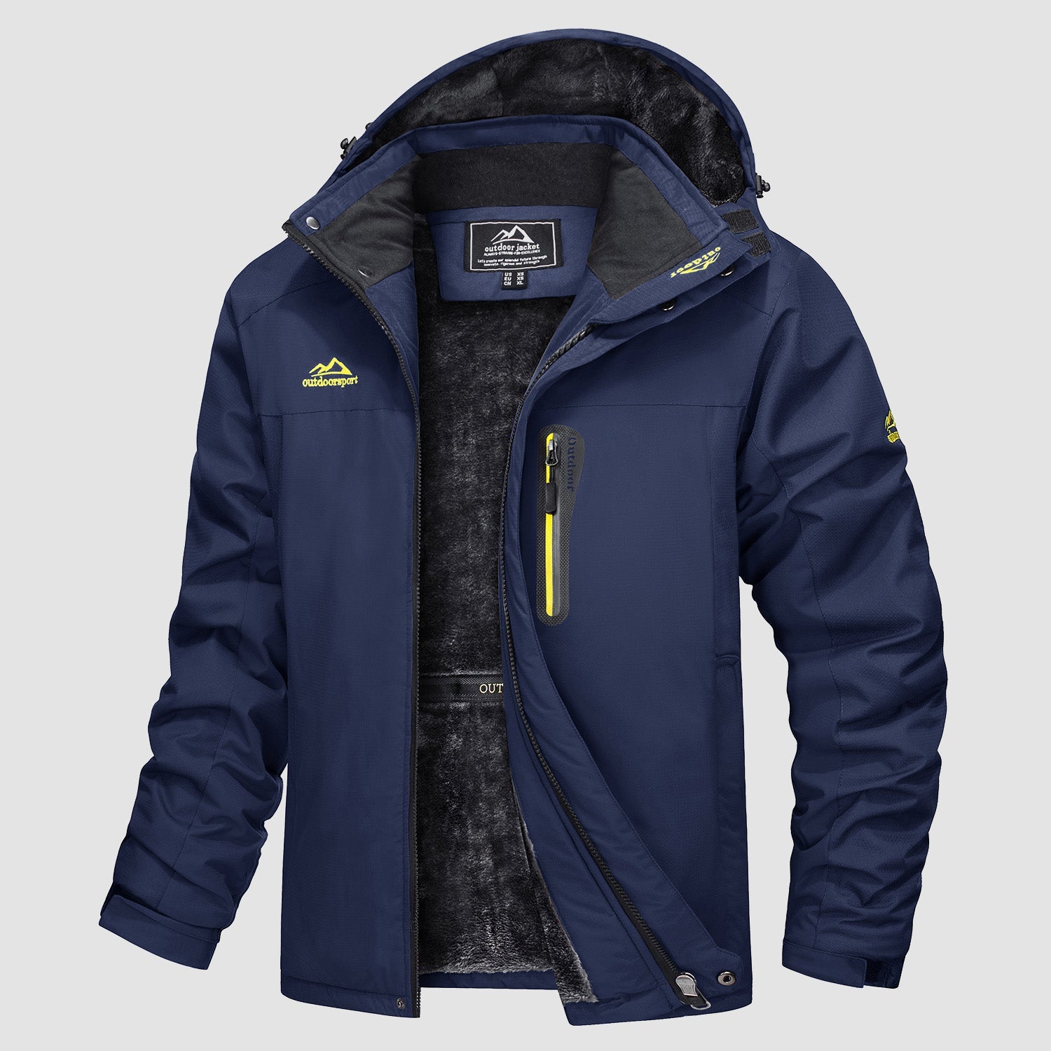 Men's Water Resistant Ski Jacket - Fleece Lined Parka - veyora