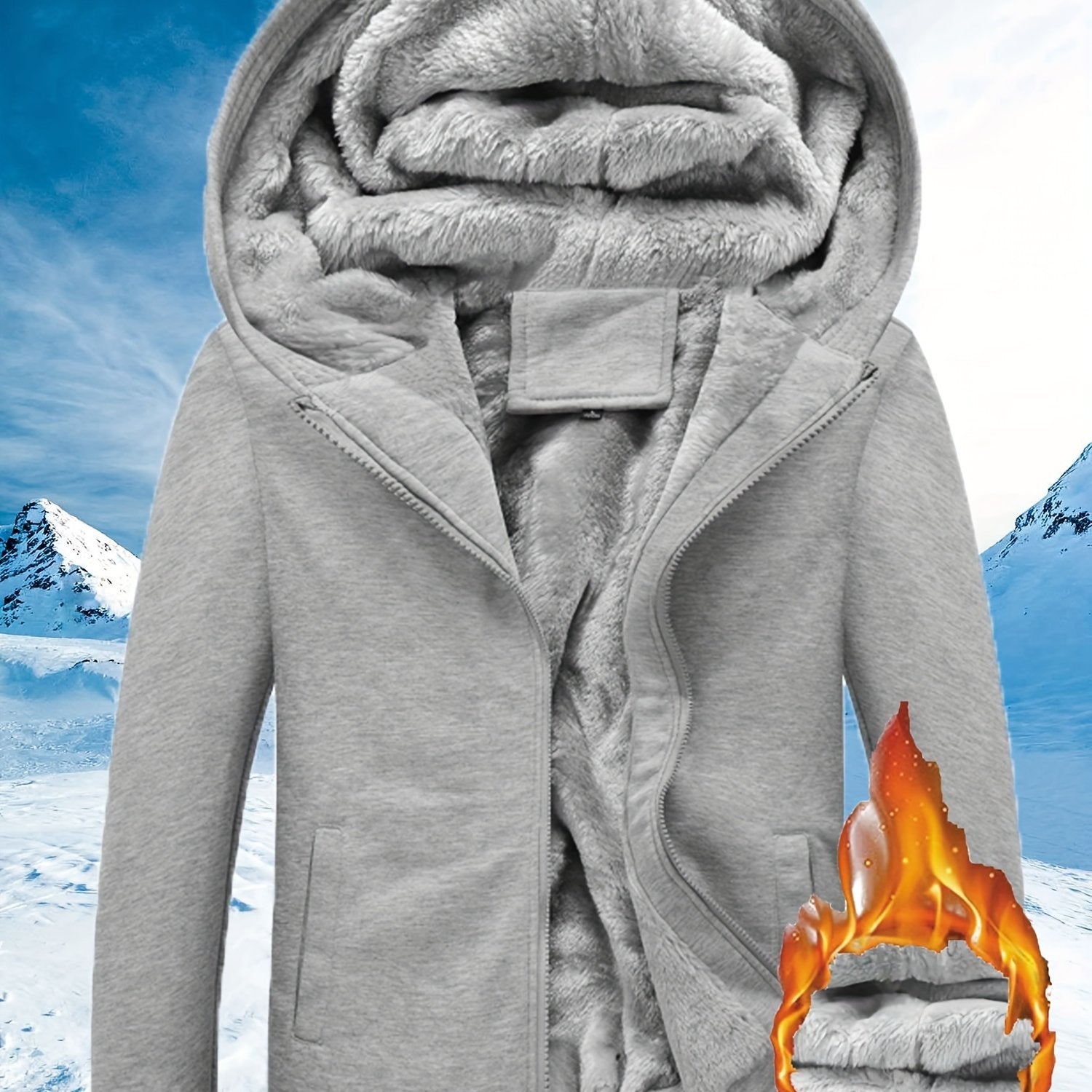 Color Block Fleece Hooded Jacket - Winter Warm Zipper Casual Hoodie - Women's Clothing - veyora