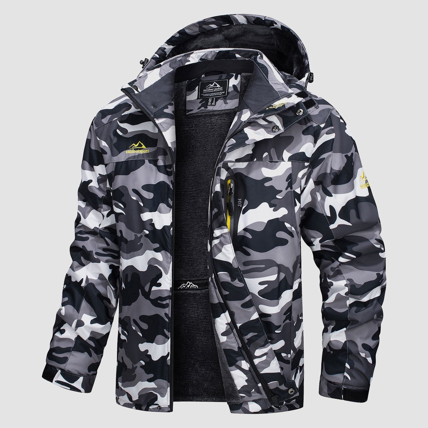 Men's Water Resistant Ski Jacket - Fleece Lined Parka - veyora