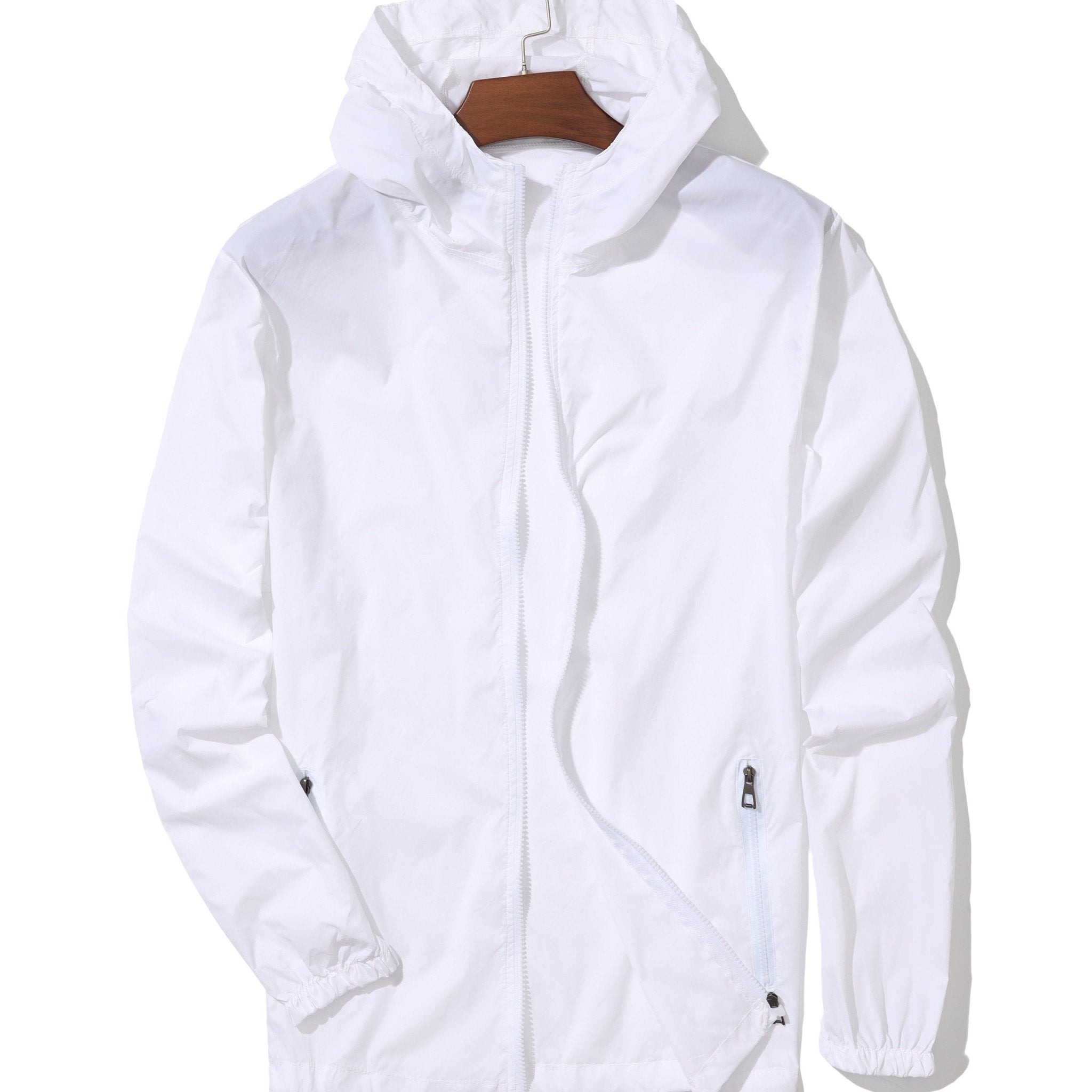 Lightweight Breathable Quick - Dry UV Protection Hooded Windbreaker Jacket for Men & Women - Spring Summer Outdoor Casual Wear, Bright Red with Black Accents, Machine Washable - veyora