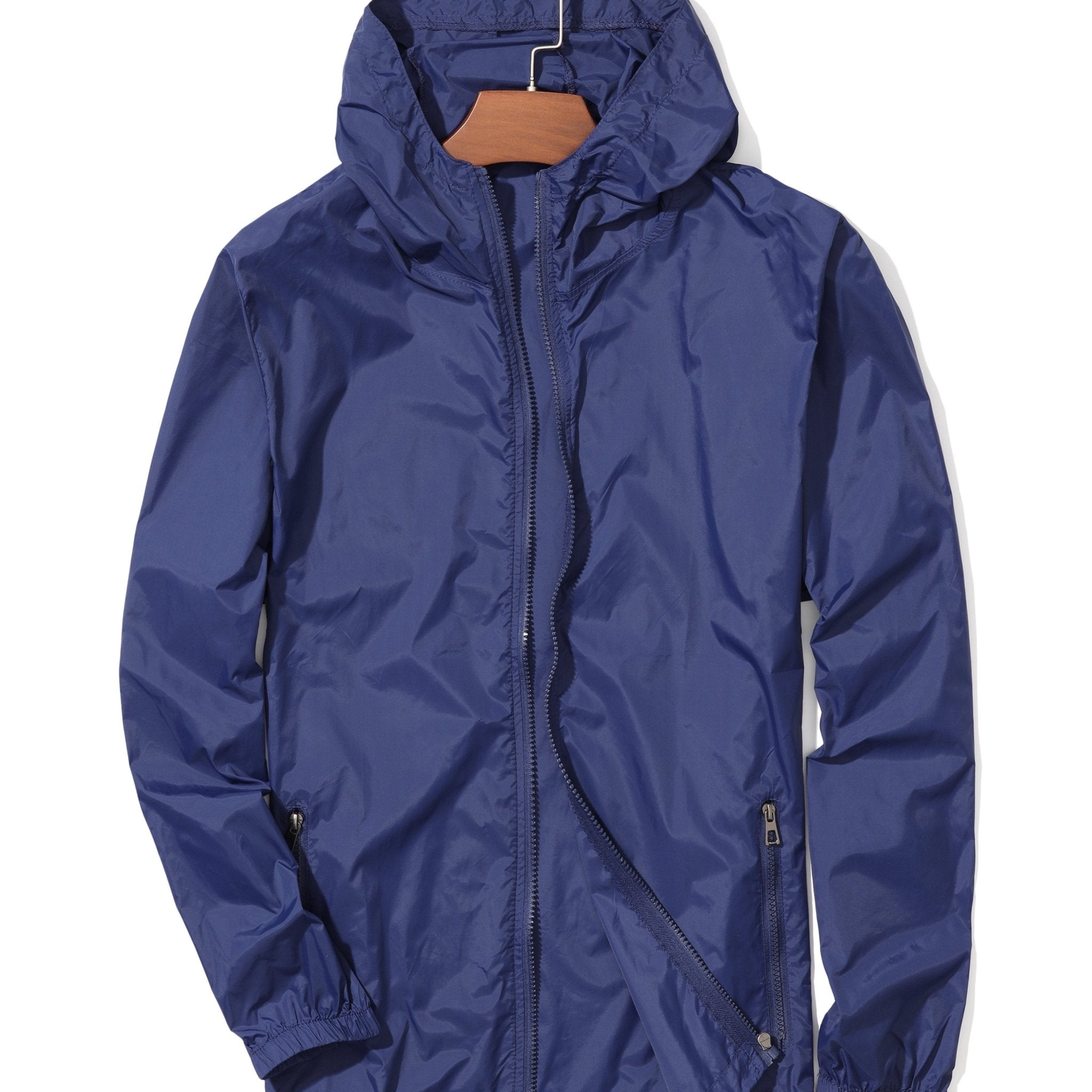 Lightweight Breathable Quick - Dry UV Protection Hooded Windbreaker Jacket for Men & Women - Spring Summer Outdoor Casual Wear, Bright Red with Black Accents, Machine Washable - veyora