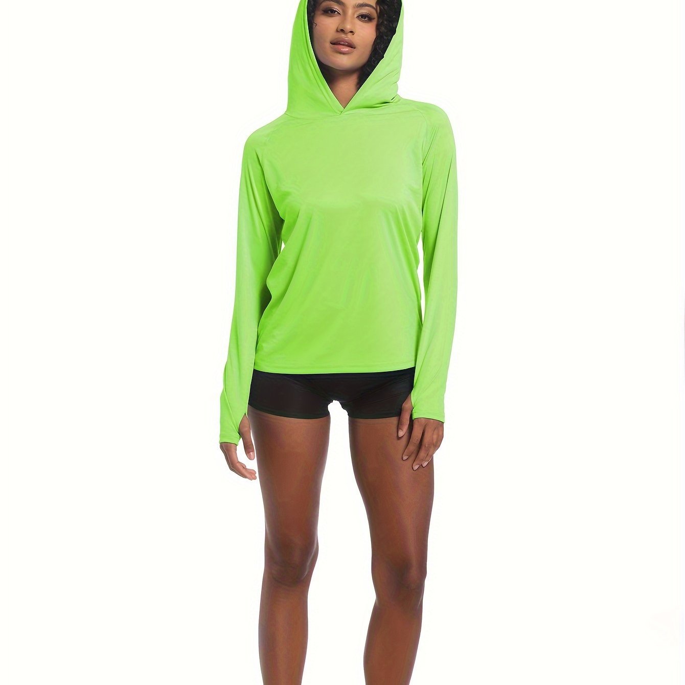 Women's Lightweight Long Sleeve Hoodie for Sun Protection - Ideal for Hiking and Fishing, Outdoor Casual Shirt, Polyester, Machine Washable - veyora