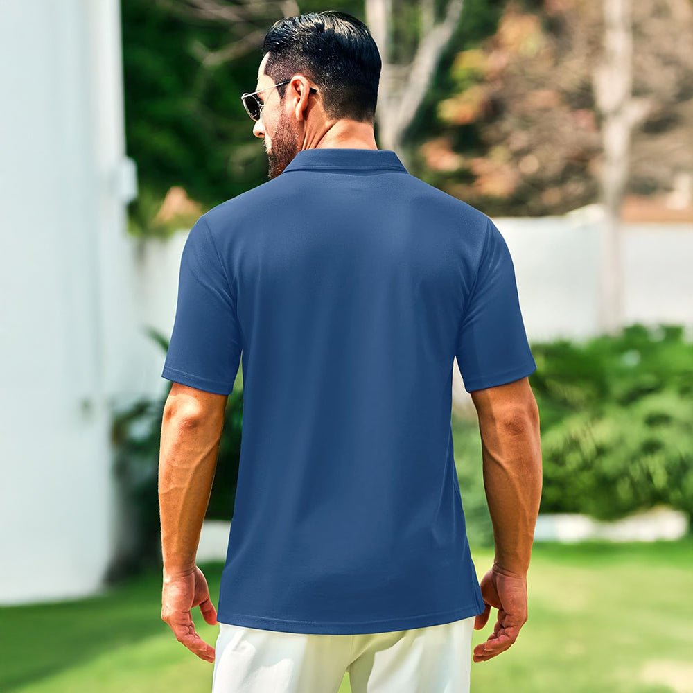 Men's Cotton Polo Shirts - Breathable Short Sleeve Golf Tee - veyora