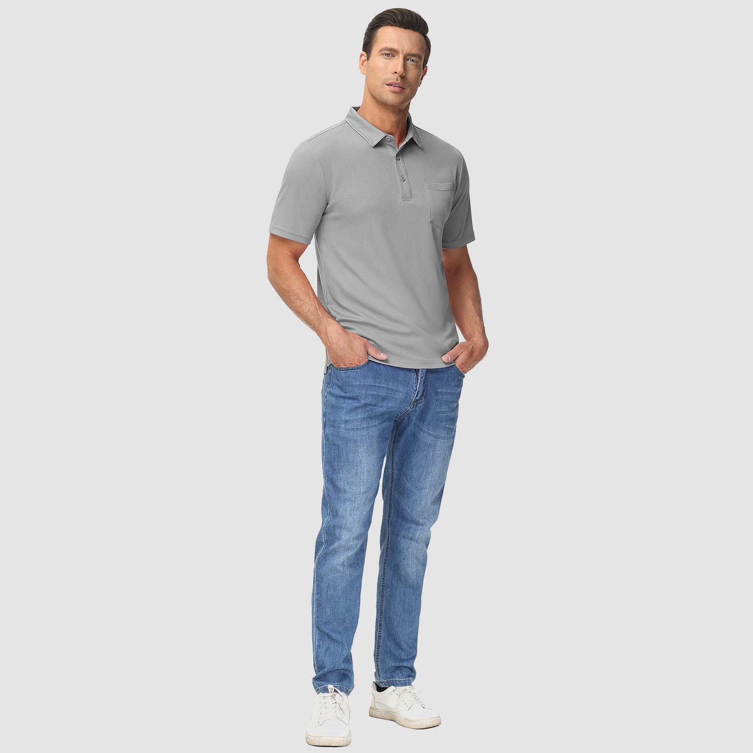Polo Shirts for Men Short Sleeve Golf Shirts Quick Dry with Pocket