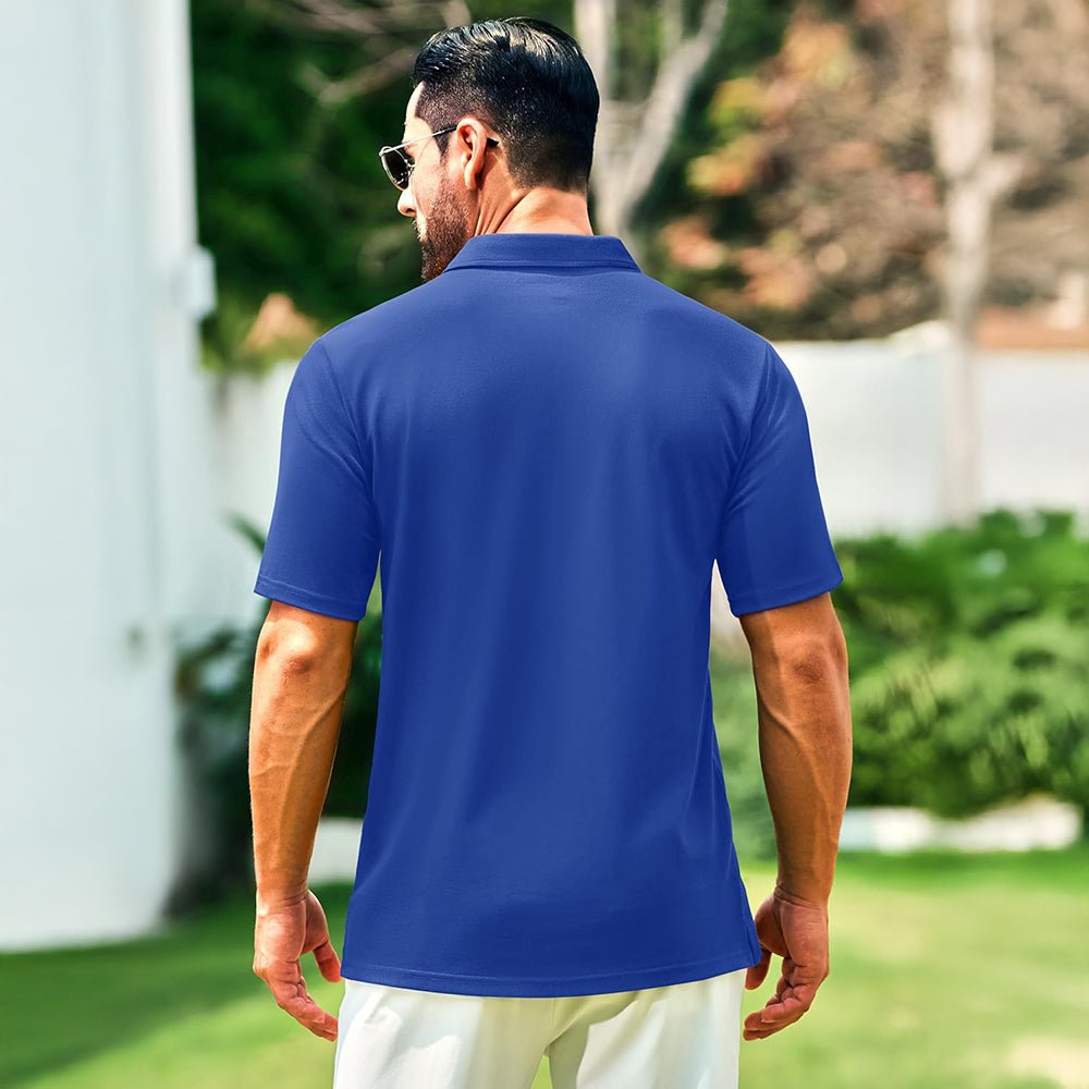 Men's Cotton Polo Shirts - Breathable Short Sleeve Golf Tee - veyora