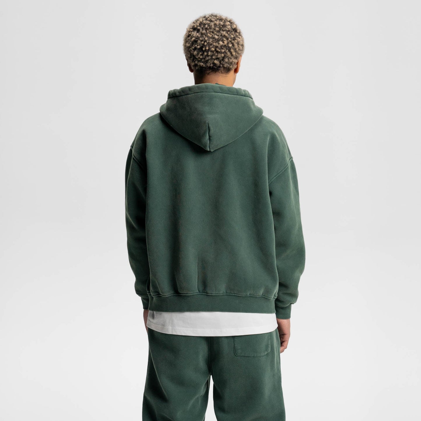 Loose Fit Washed Zip Up Hoodie