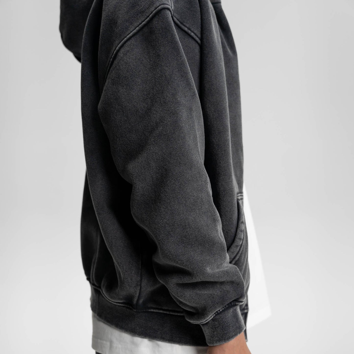Loose Fit Washed Zip Up Hoodie