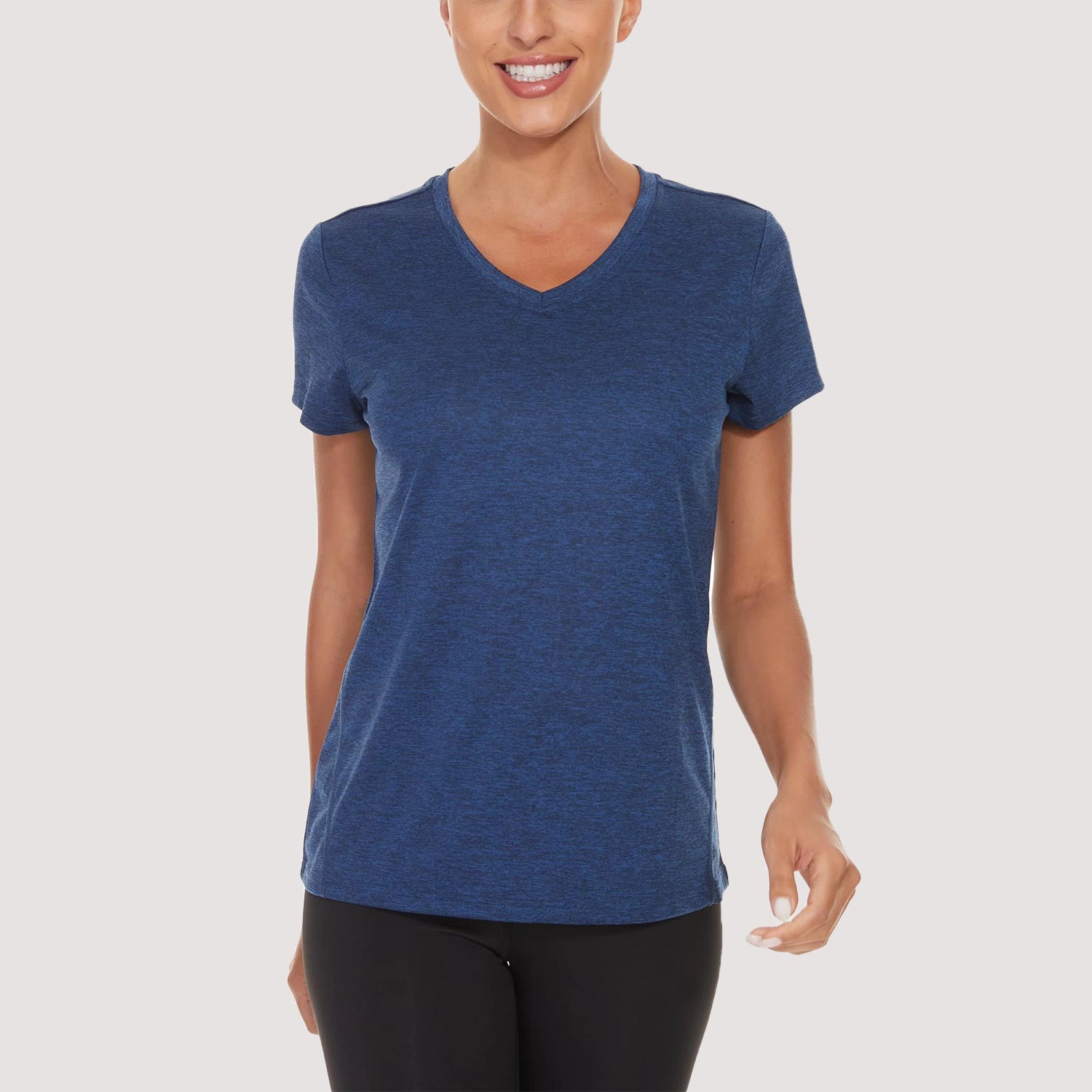 Women's Running T-Shirt Quick Dry V - Neck Yoga Top Tee Shirts - veyora