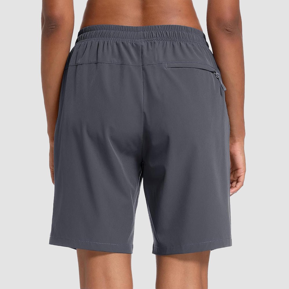 【New In】 Women’s 8 Inch Water‑Resistant Hiking Golf Shorts 3 Zipper Pockets - veyora