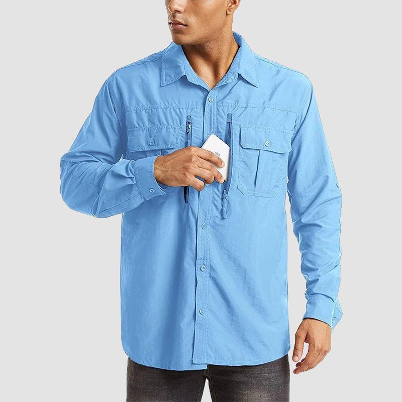 Men's Tactical Shirt, Quick - Dry & UV Protection for Hiking - veyora