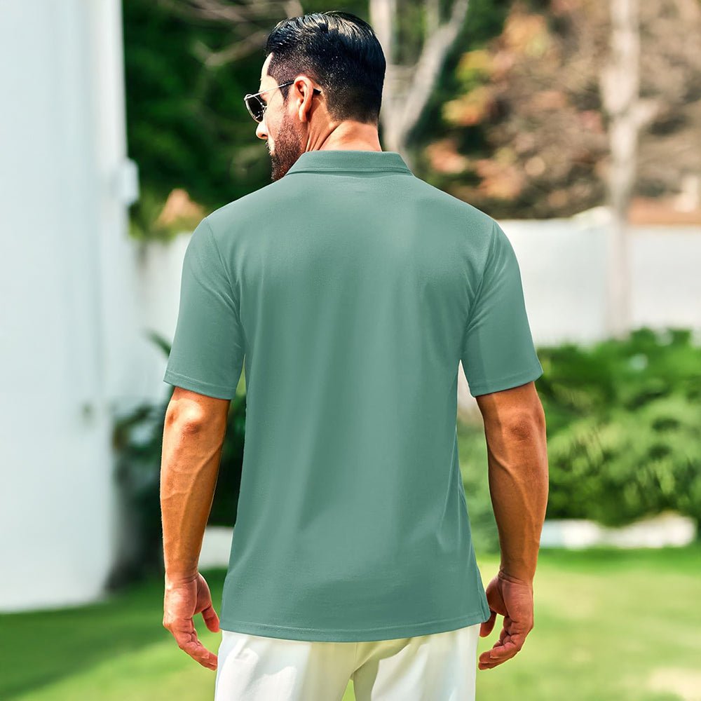 Men's Cotton Polo Shirts - Breathable Short Sleeve Golf Tee - veyora