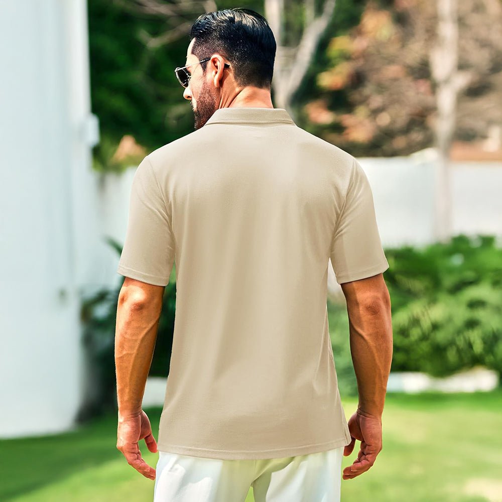 Men's Cotton Polo Shirts - Breathable Short Sleeve Golf Tee - veyora