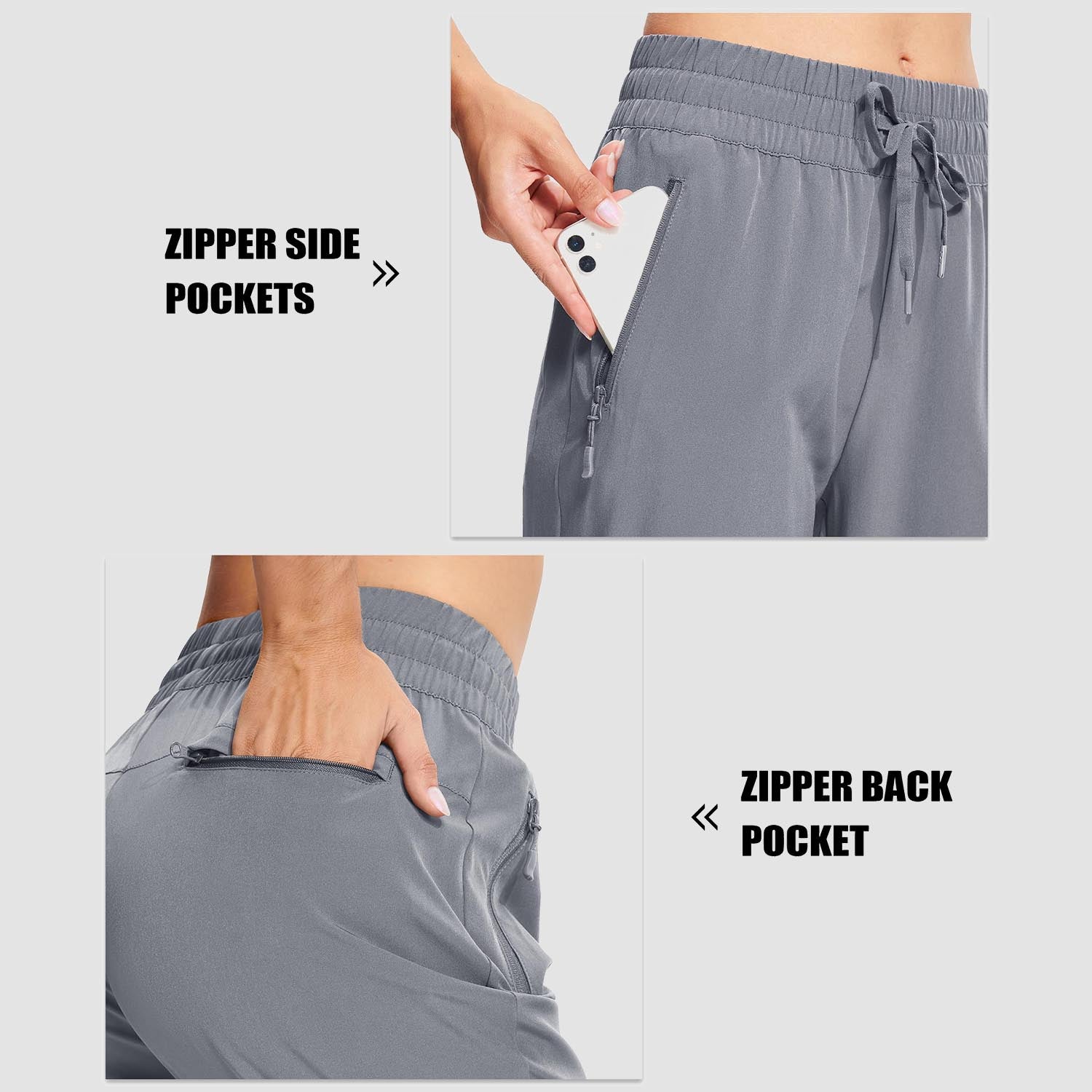 Women's Lightweight Water-Resistant Hiking Joggers with Pockets