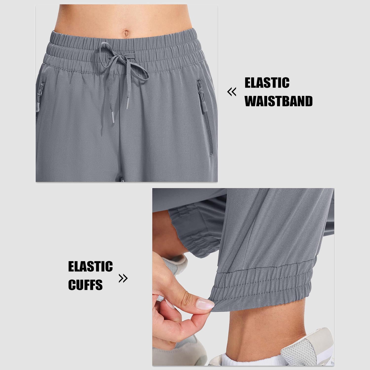 Women's Lightweight Water-Resistant Hiking Joggers with Pockets