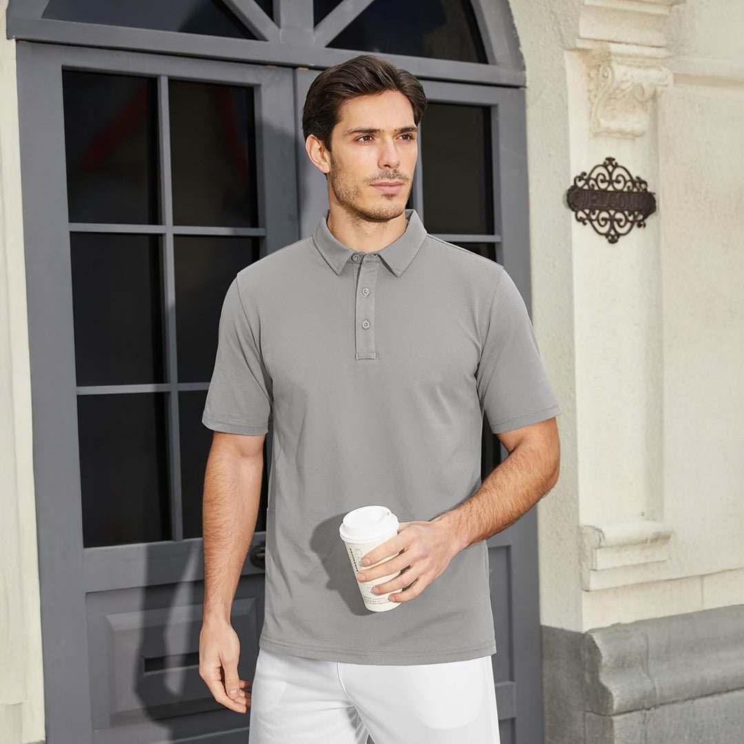 Men's Short Sleeve Golf Polo Shirt - veyora