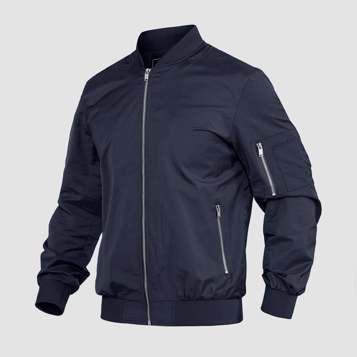 Men's Lightweight Zip - Up Bomber Jacket - Casual Windbreaker - veyora