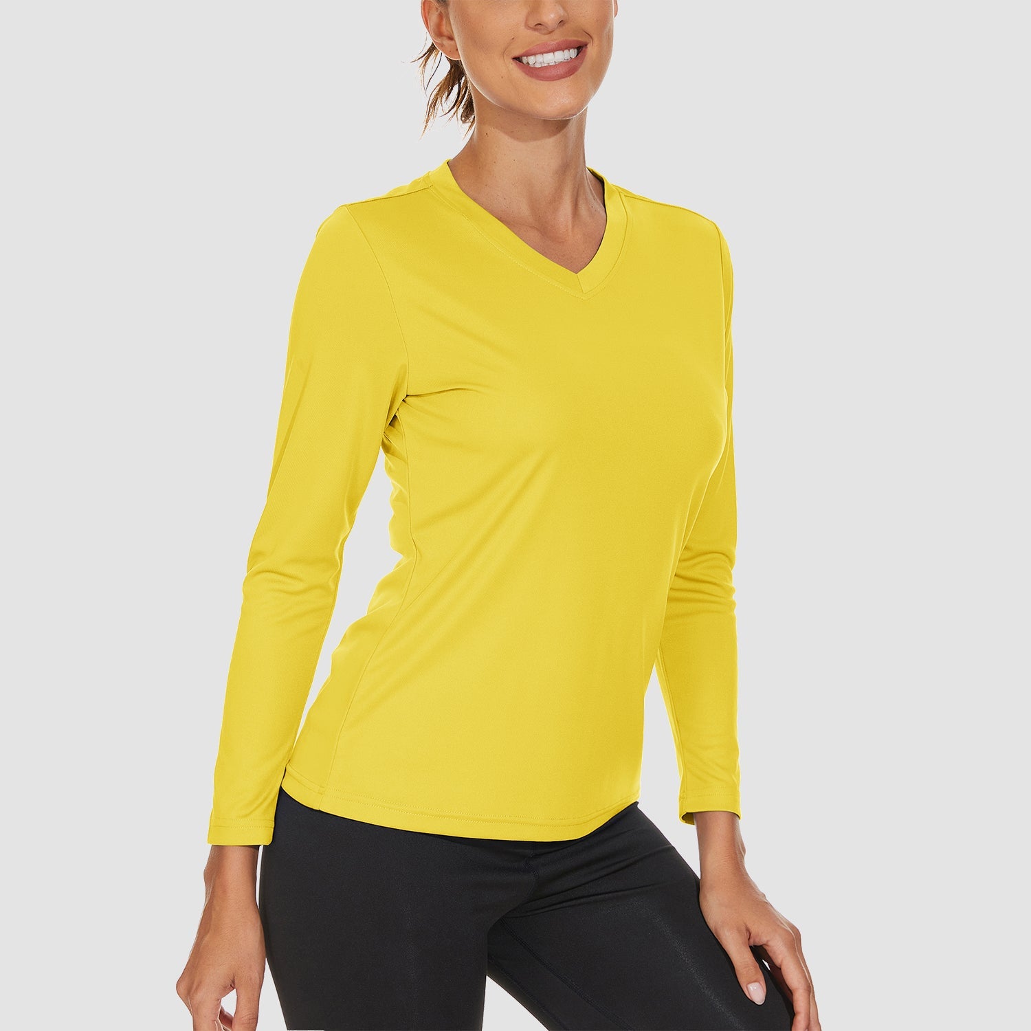 Women's Long Sleeve UPF 50+ V-Neck Hiking & Workout Shirt