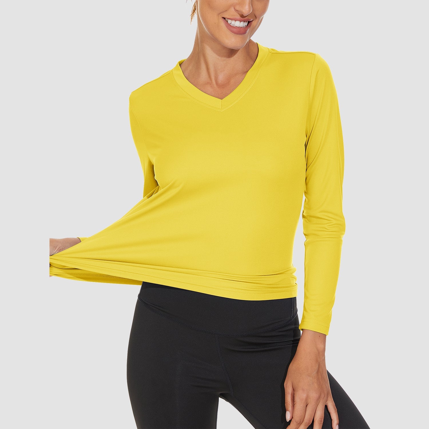 Women's Long Sleeve UPF 50+ V-Neck Hiking & Workout Shirt
