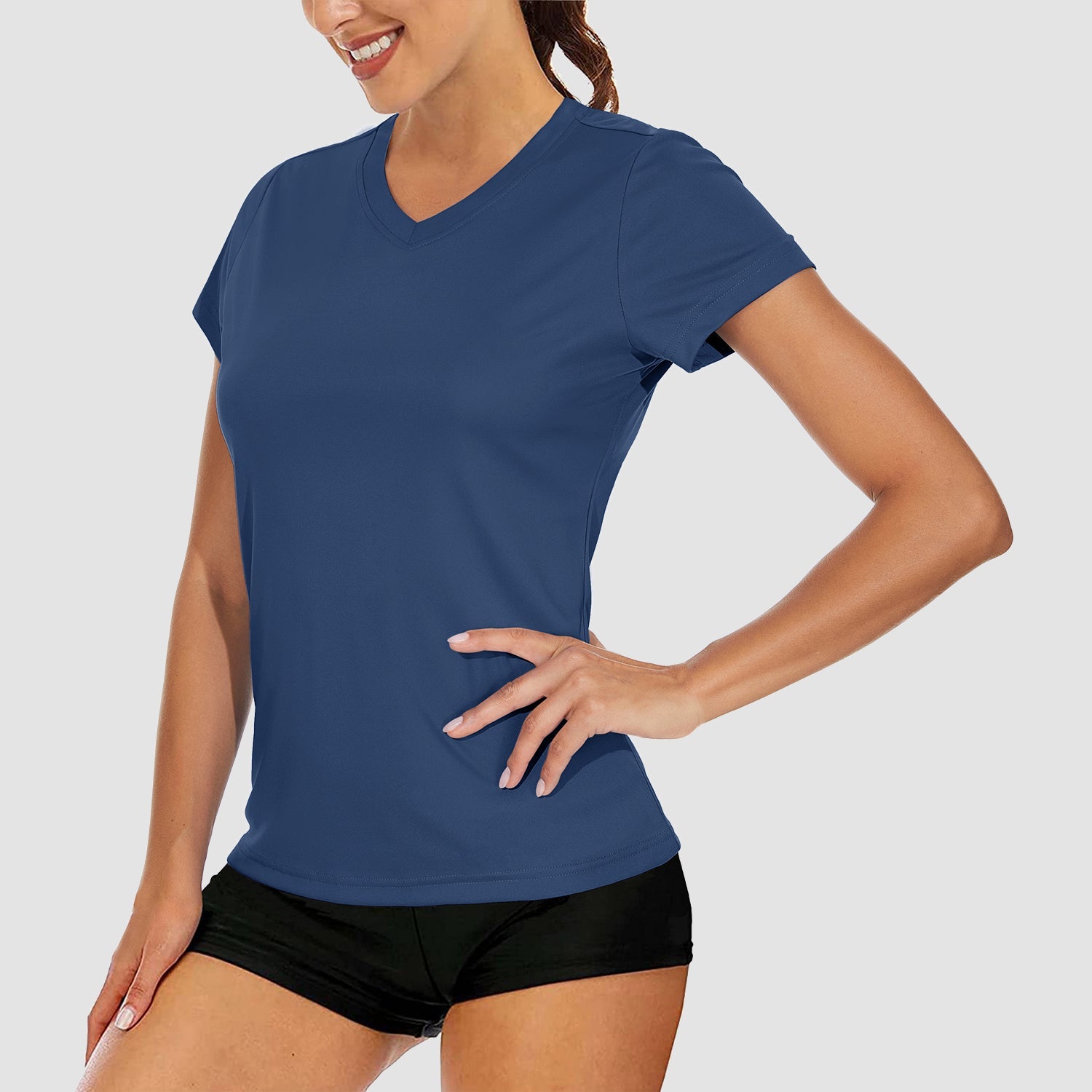 Women's Quick-Dry V-Neck Athletic T-Shirt