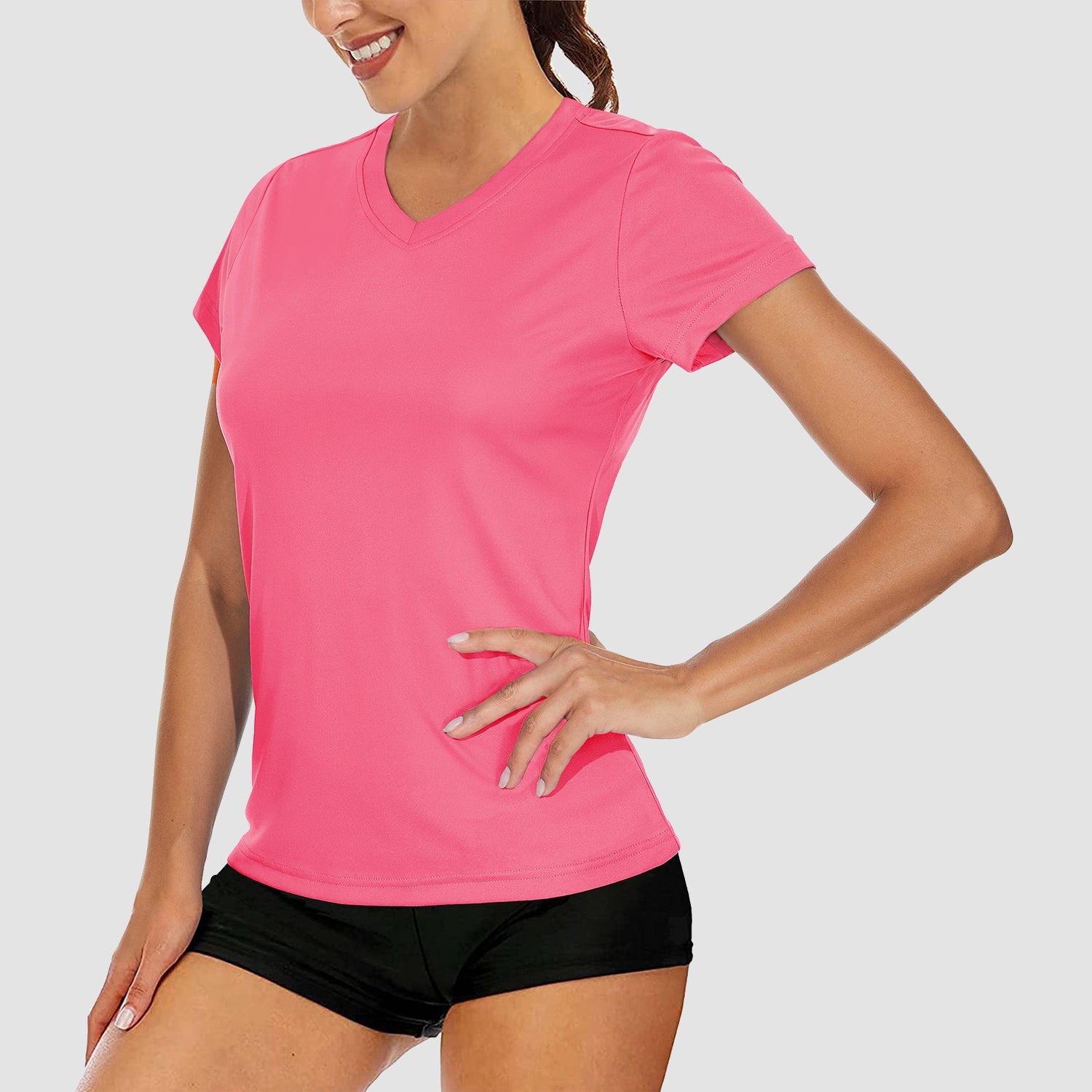 Women's Quick-Dry V-Neck Athletic T-Shirt