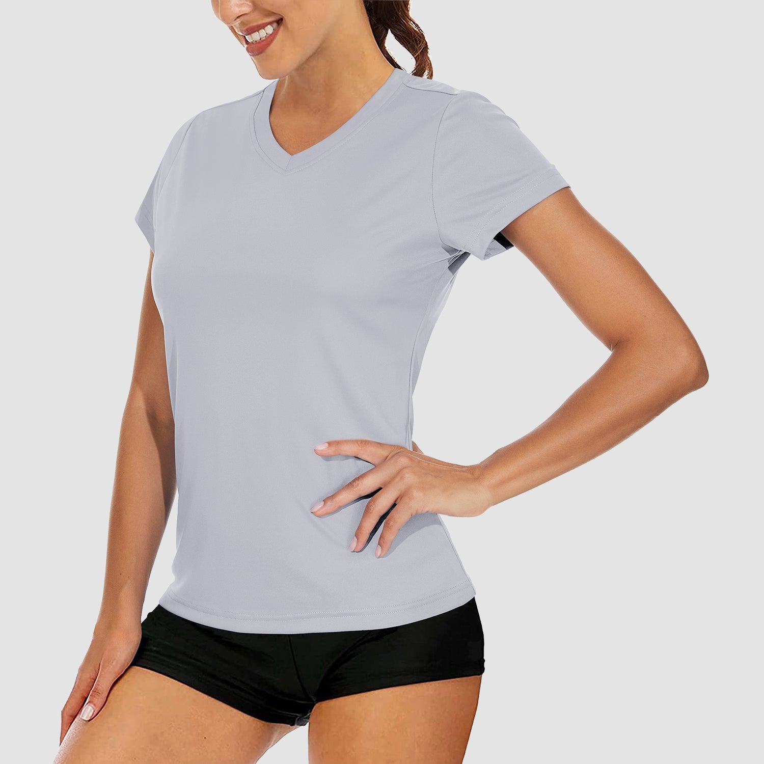 Women's Quick-Dry V-Neck Athletic T-Shirt