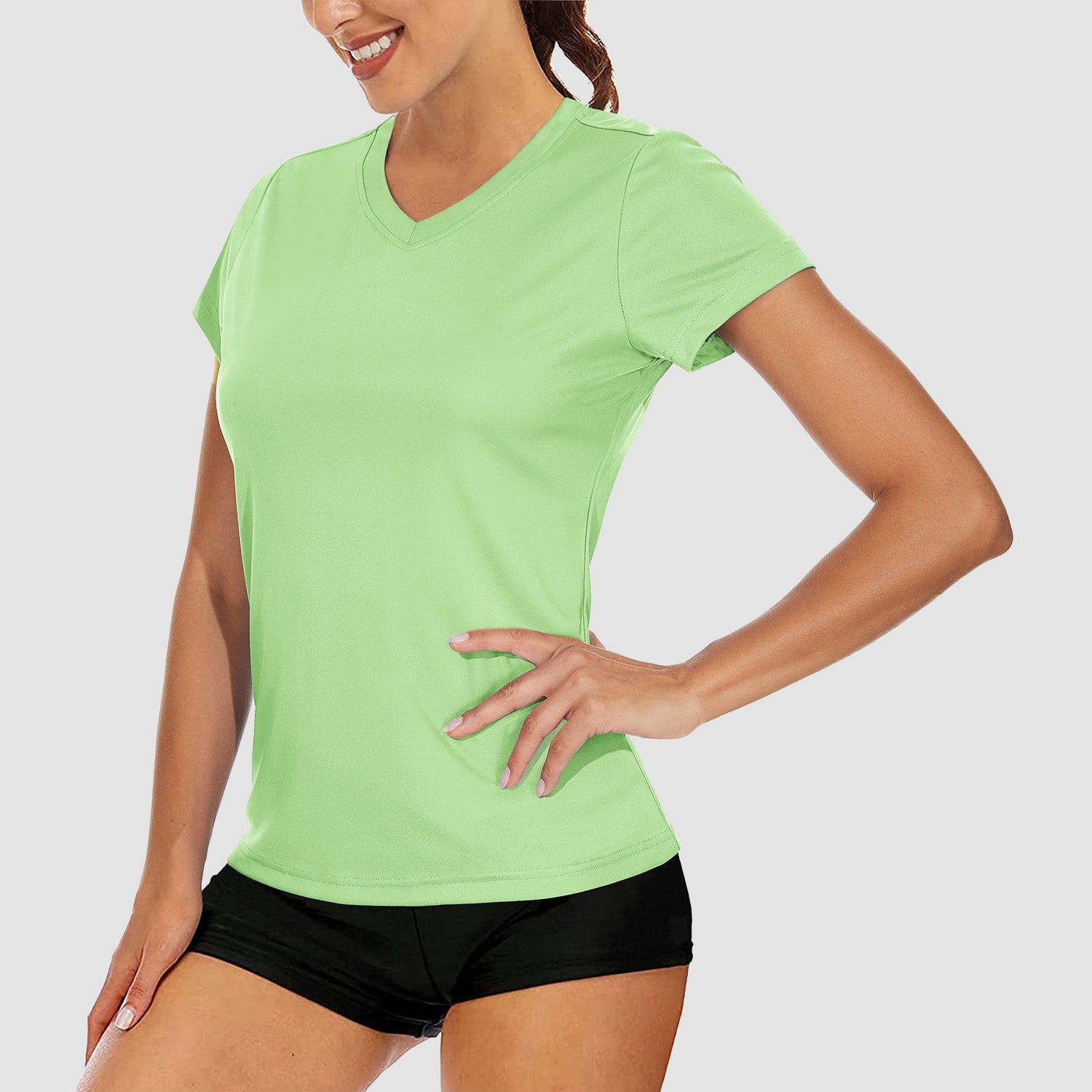 Women's Quick-Dry V-Neck Athletic T-Shirt