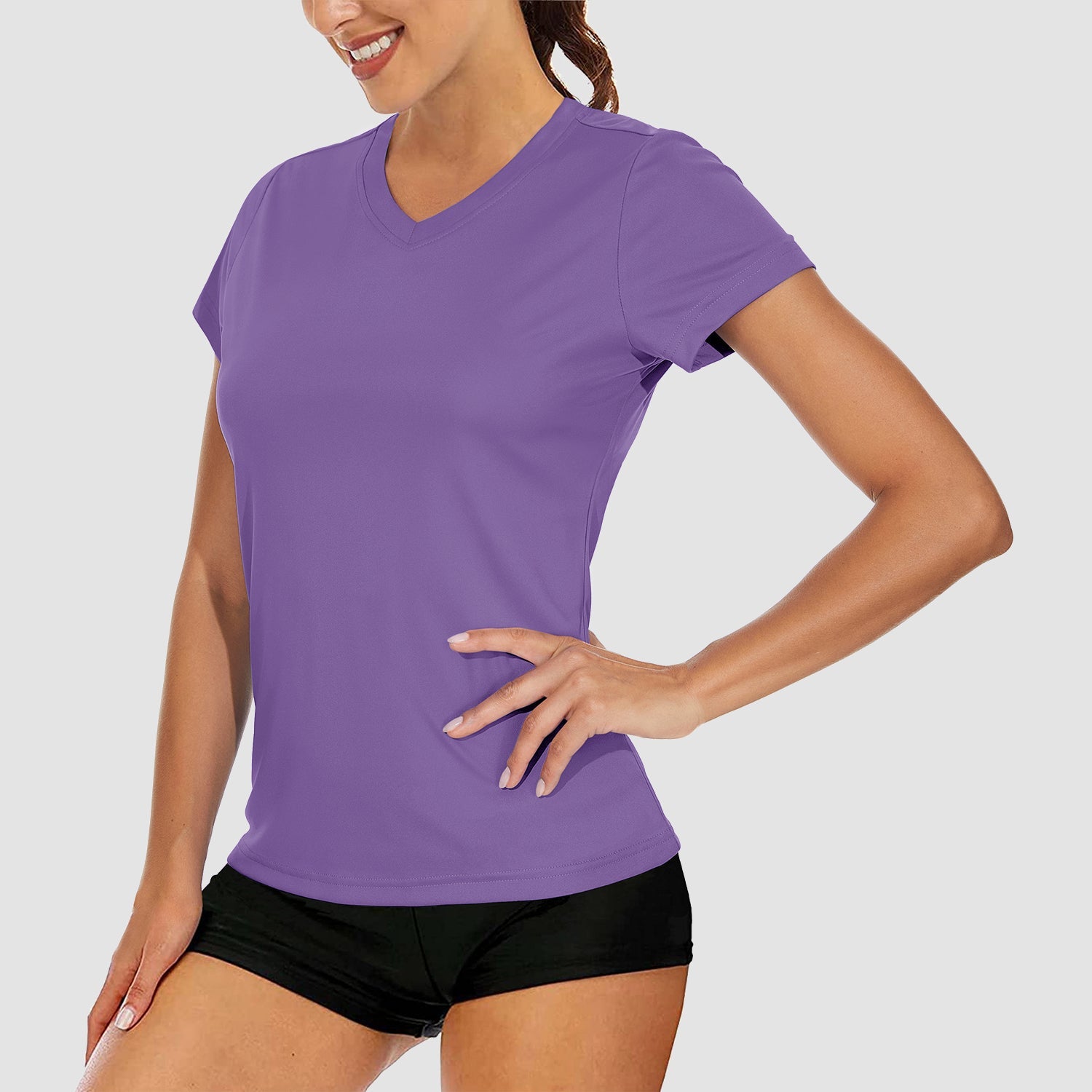 Women's Quick-Dry V-Neck Athletic T-Shirt
