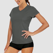 Women's Quick - Dry V - Neck Athletic T-Shirt - veyora