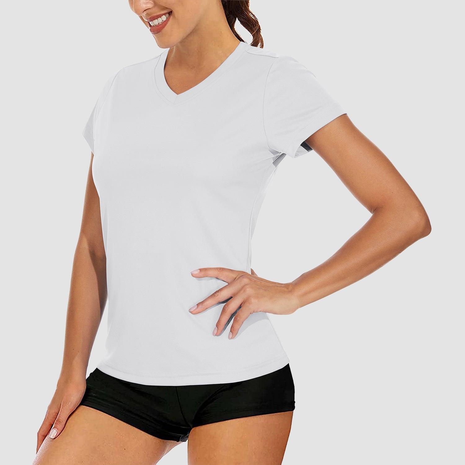 Women's Quick-Dry V-Neck Athletic T-Shirt