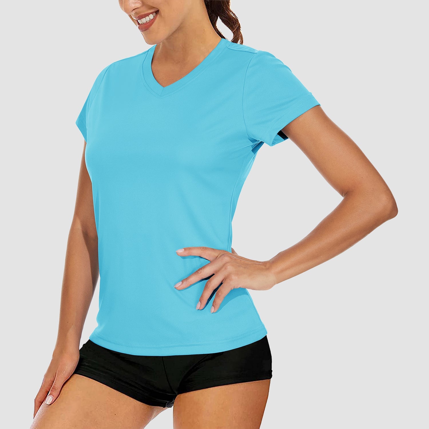 Women's Quick-Dry V-Neck Athletic T-Shirt