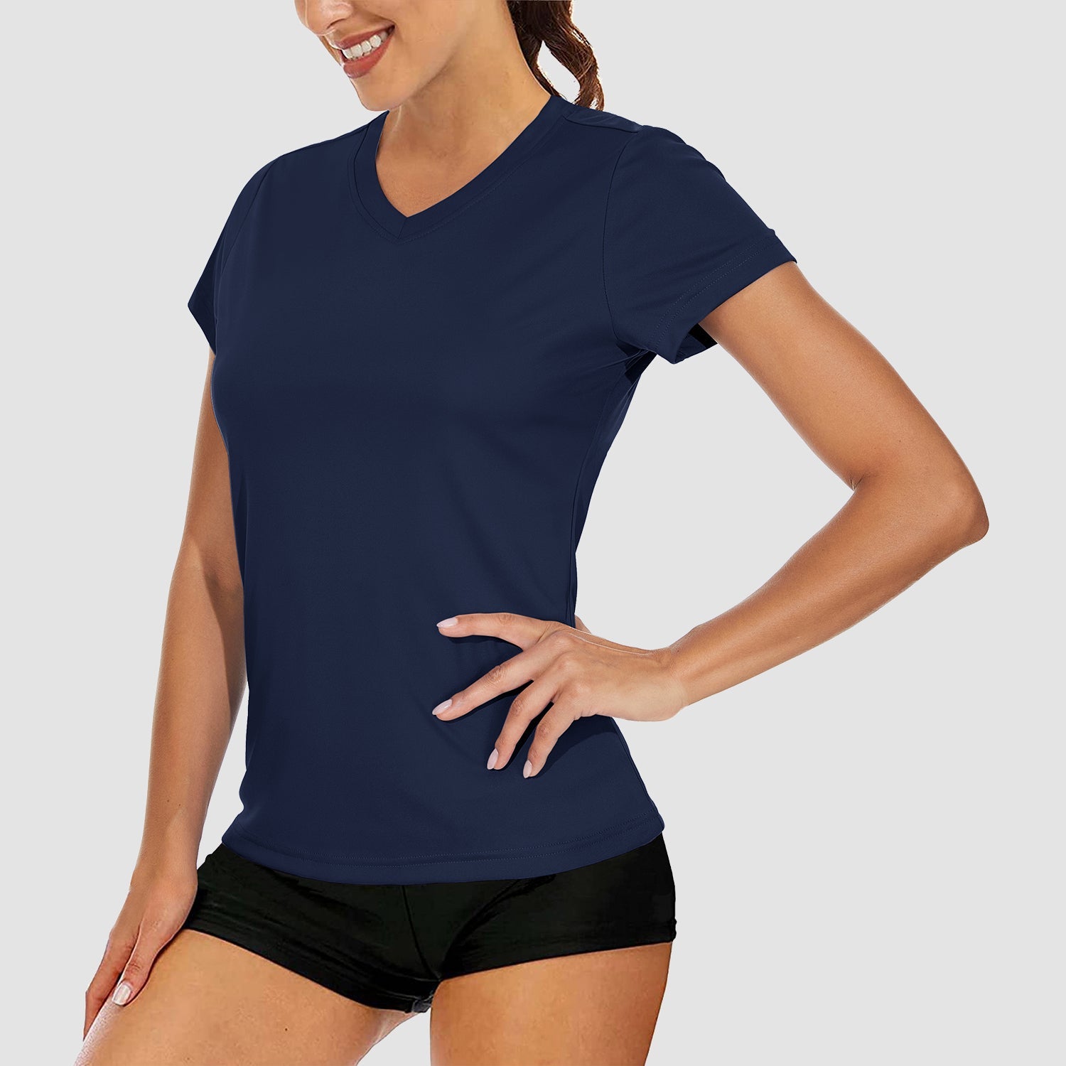 Women's Quick-Dry V-Neck Athletic T-Shirt