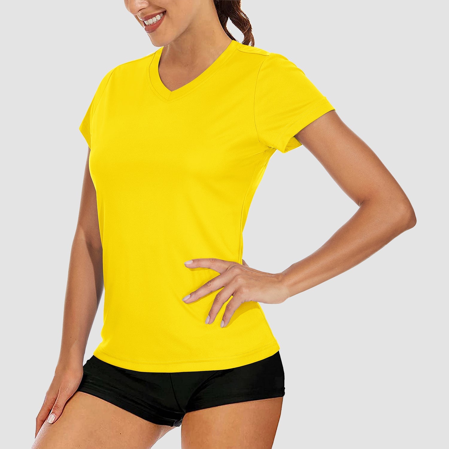 Women's Quick-Dry V-Neck Athletic T-Shirt
