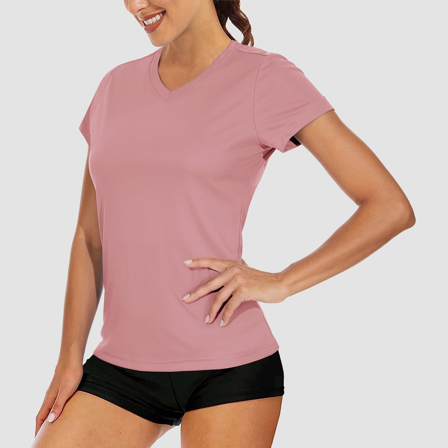 Women's Quick-Dry V-Neck Athletic T-Shirt