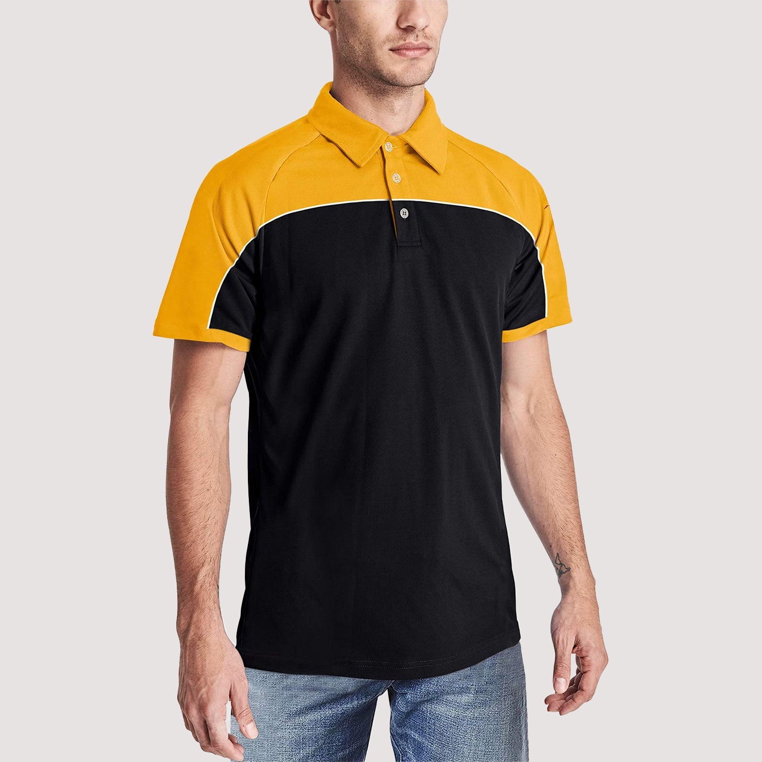 Men's Golf Polo Shirts Quick Dry Contrasting colors - veyora