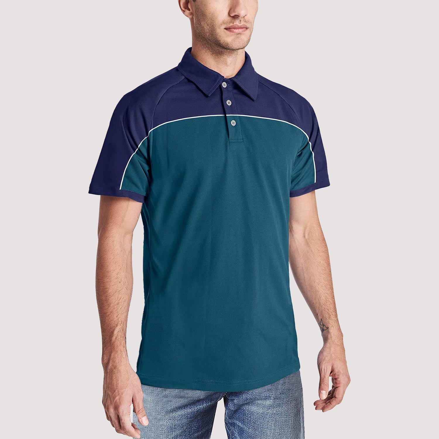 Men's Golf Polo Shirts Quick Dry Contrasting colors - veyora