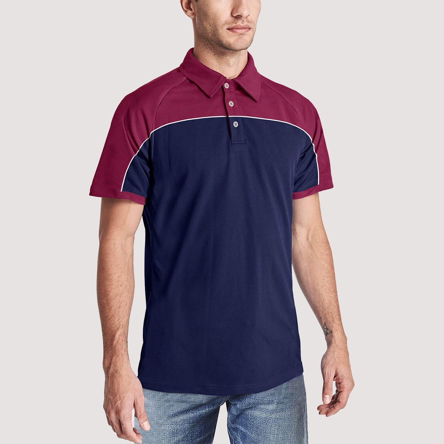 Men's Golf Polo Shirts Quick Dry Contrasting colors - veyora